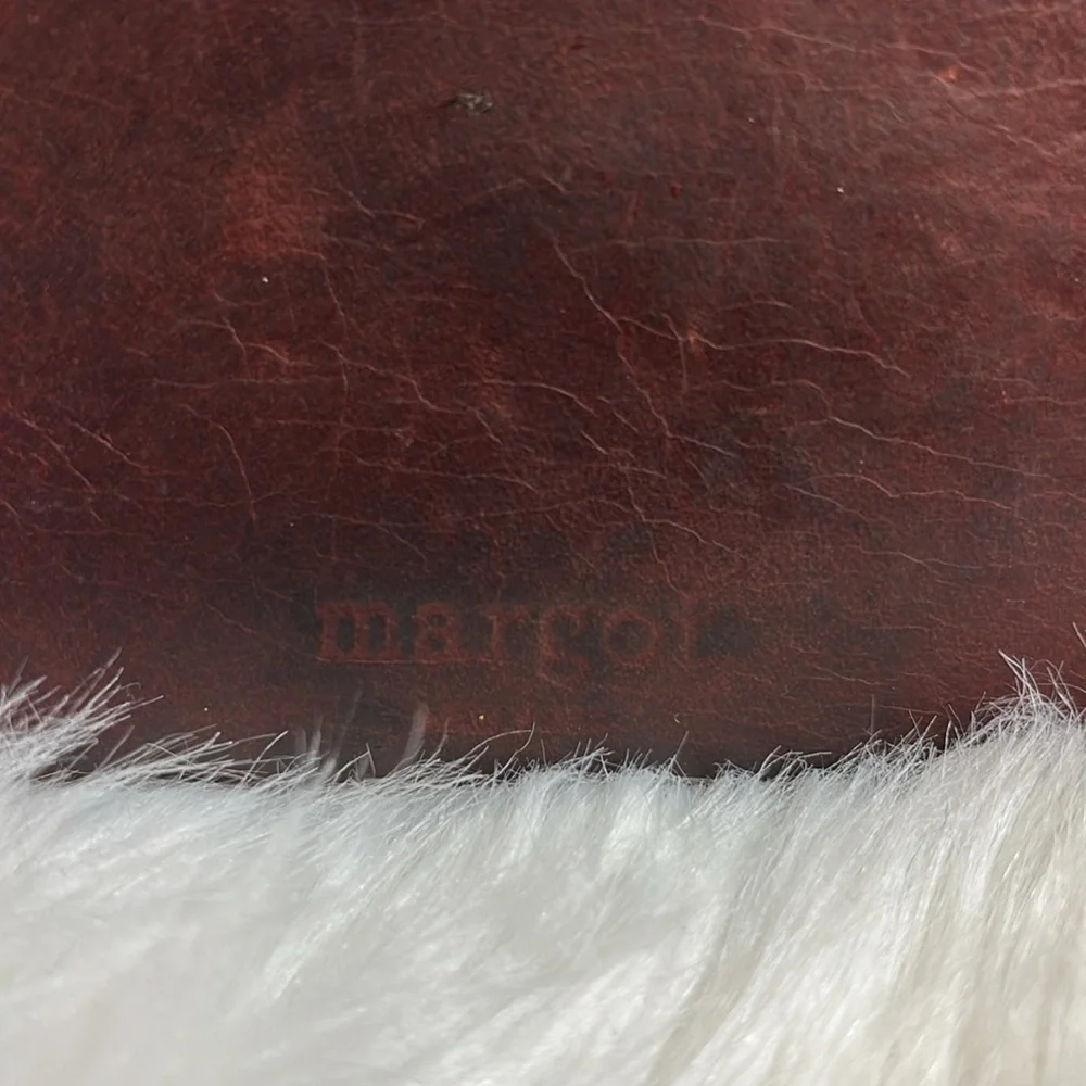 Margot leather Wallet brown red gold zipper